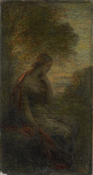 Henri Fantin-Latour Young Woman under a Tree at Sunset, Called Norge oil painting art